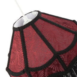 Happy Homewares Vintage Victorian Style Lamp Shade In Burgundy With Black Tassels - thumbnail 4