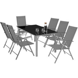 Tectake Folding Garden Chairs With Adjustable Backrests, Mesh Fabric - Anthracite - Set Of 4 - thumbnail 8