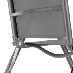 Tectake Folding Garden Chairs With Adjustable Backrests, Mesh Fabric - Anthracite - Set Of 4 - thumbnail 4
