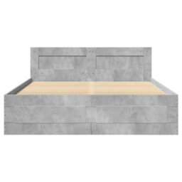 Walplus Bed Frame With Headboard Without Mattress Concrete Grey 120X190 Cm Small Double - thumbnail 5
