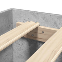 Walplus Bed Frame With Headboard Without Mattress Concrete Grey 120X190 Cm Small Double - thumbnail 9