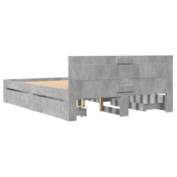 Walplus Bed Frame With Headboard Without Mattress Concrete Grey 120X190 Cm Small Double - thumbnail 7