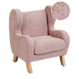 Beliani Kids Armchair Farum Boucle Pink - thumbnail 1