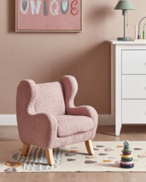 Beliani Kids Armchair Farum Boucle Pink - thumbnail 2