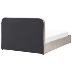 Beliani Ottoman Bed Chenille Challans 160 X 200 Cm (Eu King Size) Taupe - thumbnail 7