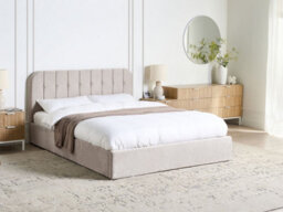 Beliani Ottoman Bed Chenille Challans 160 X 200 Cm (Eu King Size) Taupe - thumbnail 2