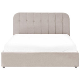 Beliani Ottoman Bed Chenille Challans 160 X 200 Cm (Eu King Size) Taupe - thumbnail 5