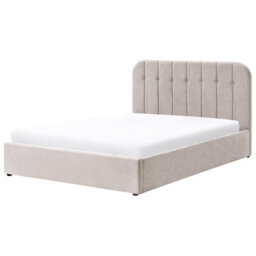 Beliani Ottoman Bed Chenille Challans 160 X 200 Cm (Eu King Size) Taupe - thumbnail 4