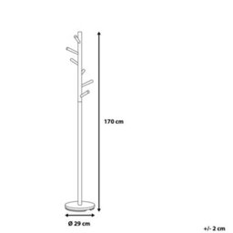 Wyld and Coco Lumina Coat Stand - Freestanding Light Wood And Black Jacket Rack For Hallway, Six Hooks, Tall Narrow Frame - thumbnail 4