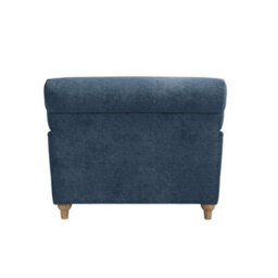 LPD Plumpton Chair Denim Blue Coloured Chenille Fabric With Oak Wooden Legs - thumbnail 4