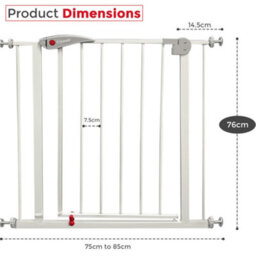 Crystals Baby Safety Gate Home Pet Dog Barrier Stair Safe Secure Doorway Guard 75 To 85Cm - thumbnail 3