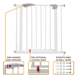 Crystals Baby Safety Gate Home Pet Dog Barrier Stair Safe Secure Doorway Guard 75 To 85Cm - thumbnail 2