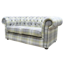 Chesterfield Genuine Tartan 2 Seater Sofa Balmoral Citrus Green Fabric In Classic Style - thumbnail 5