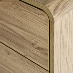 Julian Bowen Mallory 3 Door 2 Drawer Wardrobe With Shelving - Solid Oak - thumbnail 8