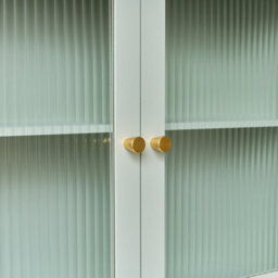 Melody Maison Duck Egg Blue Reeded Glass Wall Cabinet With Drawers - thumbnail 5