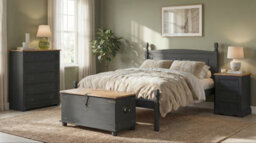 Mercers Furniture Corona Charcoal Small 5 Drawer Chest Of Drawers Solid Wood Pine Wooden Dark Grey Bedroom With Mexican Styling - thumbnail 5