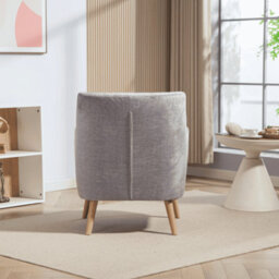 Home Source Arta Fabric Silver Grey Upholstered Accent Occasional Armchair - thumbnail 4