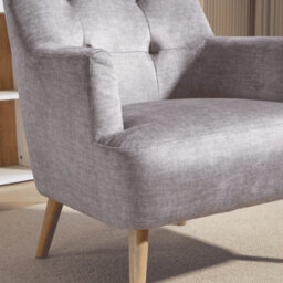 Home Source Arta Fabric Silver Grey Upholstered Accent Occasional Armchair - thumbnail 5