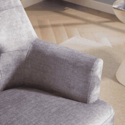 Home Source Arta Fabric Silver Grey Upholstered Accent Occasional Armchair - thumbnail 6