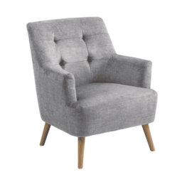 Home Source Arta Fabric Silver Grey Upholstered Accent Occasional Armchair - thumbnail 8