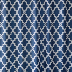 Neel Blue Trellis Blue Shower Curtain, Polyester, Water-Resistant Fabric Bathroom Curtain With 12 Hooks - 180X200Cm - thumbnail 8