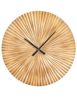 Wyld And Coco Aurora Brass Finish Aluminium Wall Clock 59Cm - Modern Round Statement Clock For Living Room - image 1