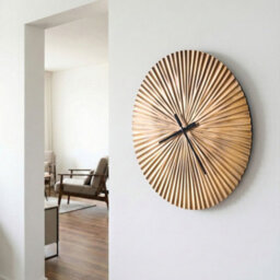 Wyld And Coco Aurora Brass Finish Aluminium Wall Clock 59Cm - Modern Round Statement Clock For Living Room - thumbnail 2