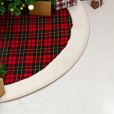 66 Inch Striped Faux Fur Tree Skirt - image 1