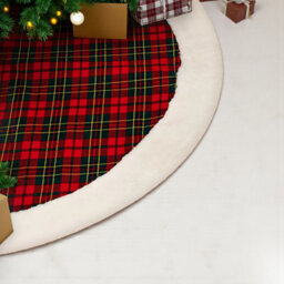 66 Inch Striped Faux Fur Tree Skirt - thumbnail 1