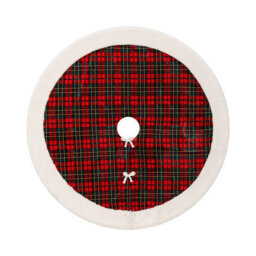 66 Inch Striped Faux Fur Tree Skirt - thumbnail 2