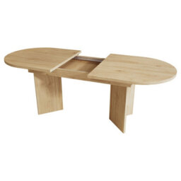 Abrihome Oak Finish 120-160Cm Oval Extendable Dining Table For 4-6 With Hidden Extension, Space-Saving - thumbnail 5
