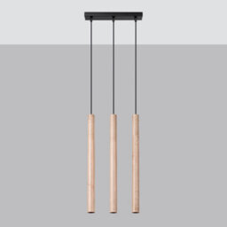Sollux Lighting Pastelo Steel/wood Wood 3 Lights Modern Pendant Ceiling Light - thumbnail 1
