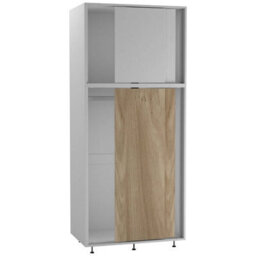 Urbn-Living Urbnliving 180Cm Height White Carcass With 4 Sliding Oak Doors Wardrobe Bedroom Storage Closet Hanging Rail Cupboard Unit - thumbnail 4