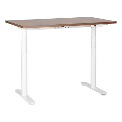 Beliani Electric Adjustable Standing Desk Destinas Brown/ White 120 Cm 72 Cm - image 1