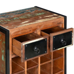 Berkfield Wine Rack For 16 Bottles Solid Reclaimed Wood - thumbnail 4