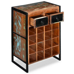 Berkfield Wine Rack For 16 Bottles Solid Reclaimed Wood - thumbnail 3