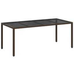 Walplus Garden Dining Table Brown 190 X 90 X 75 Cm Poly Rattan - thumbnail 2