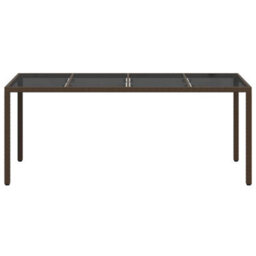 Walplus Garden Dining Table Brown 190 X 90 X 75 Cm Poly Rattan - thumbnail 3