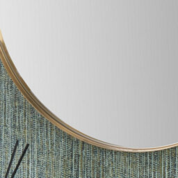 Pacific Lifestyle Oval Wall Mirror Gold Metal Slim Frame 60X90Cm Contemporary - thumbnail 4