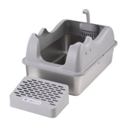 Darphe Stainless Steel Cat Litter Box With High Sides And Filter Board, 40Cm W X 60Cm D