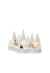 Festive Light Up Reindeers And Houses Scene - thumbnail 2