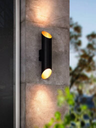 Eglo Agolada Black And Copper Metal Ip44 Integrated Led Outdoor Wall Light, (D) 7.5Cm - thumbnail 1