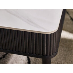 Julian Bowen Louis Fluted Stone Top Coffee Table With 2 Drawers - Black - thumbnail 6