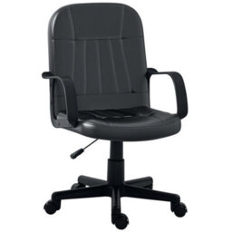 Pu Leather Office Chair Swivel Mid-Back Computer Desk Chair - thumbnail 1