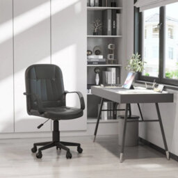 Pu Leather Office Chair Swivel Mid-Back Computer Desk Chair - thumbnail 4
