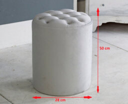Adore Designs Chesterfield Round Plush Velvet Foot Stool Pouffe -  Grey - thumbnail 2