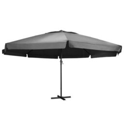 Berkfield Outdoor Parasol With Aluminium Pole 600 Cm Anthracite - thumbnail 1