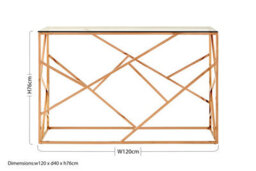 Premier Housewares Interiors By Premier Stylish Rose Gold Geometric Console Table, Versatile Hallway Table, Easily Maintained Living Room Table - thumbnail 6