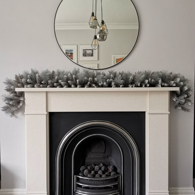 Samuel Alexander Premier 6Ft (1.8M) Christmas Silver Garland With Some Glitter Tips - image 1