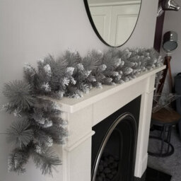 Samuel Alexander Premier 6Ft (1.8M) Christmas Silver Garland With Some Glitter Tips - thumbnail 2